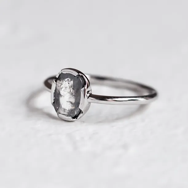 Gold salt'n'pepper diamond ring in art deco style ARTISTA Image