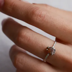 Organic engagement salt'n'pepper diamonds ring JACQUELINE