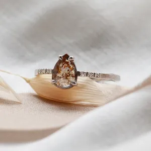 Organic engagement salt'n'pepper diamonds ring JACQUELINE