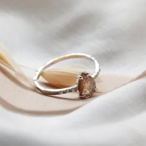 Organic engagement salt'n'pepper diamonds ring JACQUELINE