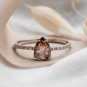 Organic engagement salt'n'pepper diamonds ring JACQUELINE