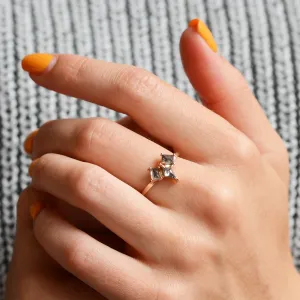 Original ring with gray salt'n'pepper diamonds TOMMASO