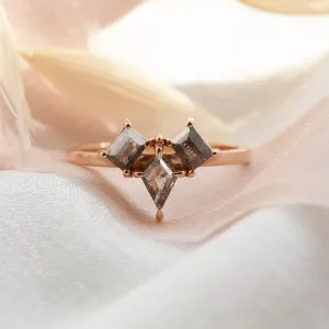 Original ring with gray salt'n'pepper diamonds TOMMASO Thumbnail