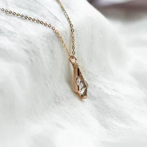 Rutilated quartz pendant with diamond MATTIAS Thumbnail