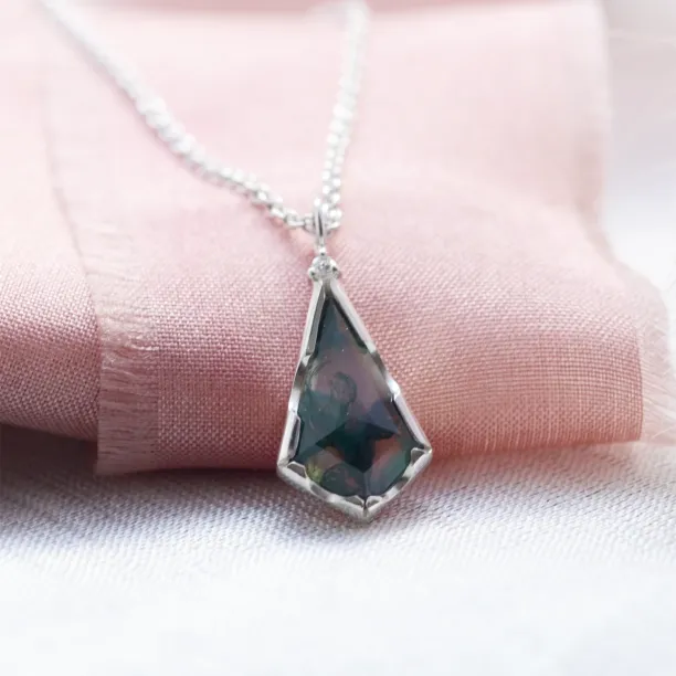 Přívěsek s mechovým achátem a diamantem MATTIA Image