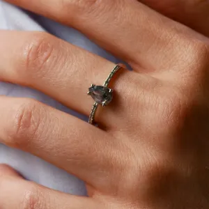 Gold engagement salt'n'pepper diamonds ring JACQUETTE Thumbnail