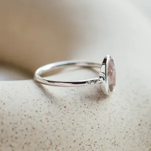 Gold ring with oval salt'n'pepper diamond FIORELLA Thumbnail