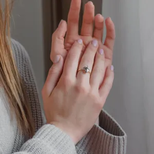 Gold cluster salt'n'pepper diamonds ring FILOMENA Thumbnail