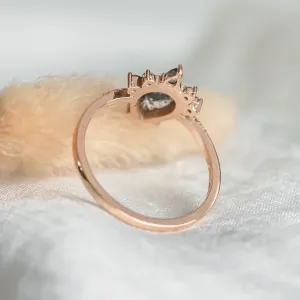 Gold cluster salt'n'pepper diamonds ring FILOMENA Thumbnail