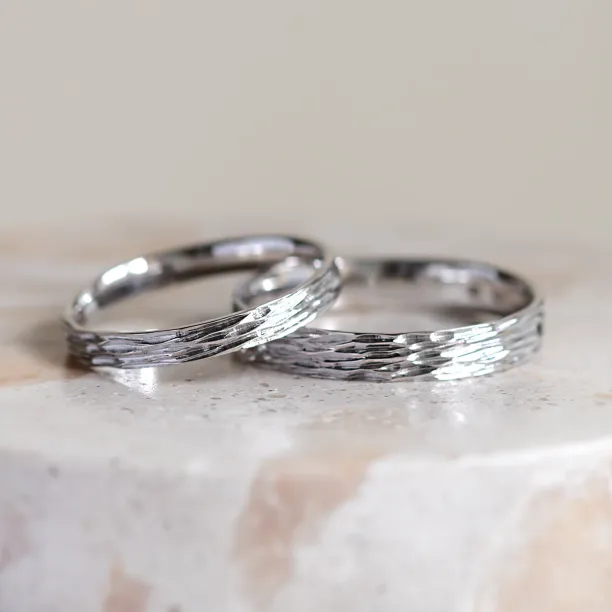 Original wedding bands with unusual surface MIA Image