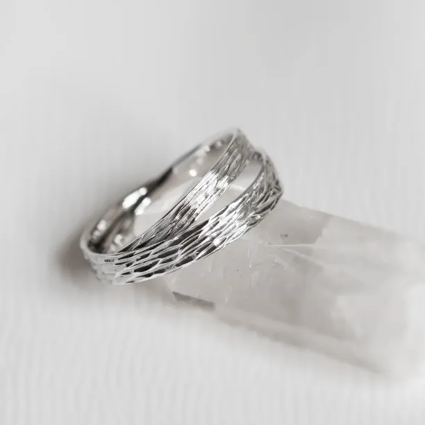 Original wedding bands with unusual surface MIA Image