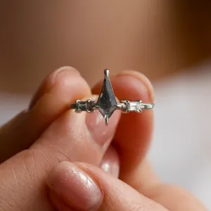 Kite salt and pepper diamant ve zlatém prstenu s baguette diamanty ARIANNA Thumbnail