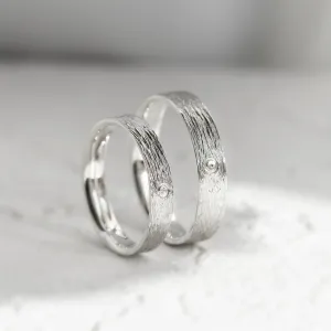Unusual wedding bands with woodbark surface DRUID Thumbnail