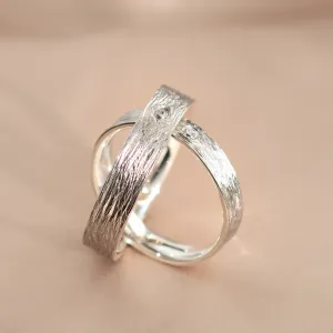 Unusual wedding bands with woodbark surface DRUID Thumbnail
