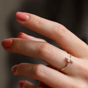 Salt and pepper diamond minimalist ring with diamond BIANCA Thumbnail