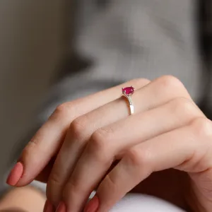 Gold ring with ruby and diamonds SARAH Thumbnail