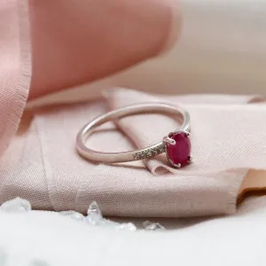 Gold ring with ruby and diamonds SARAH Thumbnail