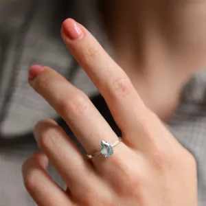 Mossagate engagement ring with diamonds MARTINA Thumbnail