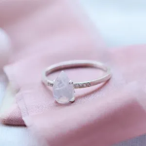 Moonstone engagement ring with diamonds LUNAR