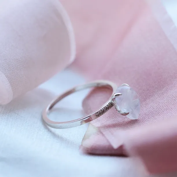 Moonstone engagement ring with diamonds LUNAR