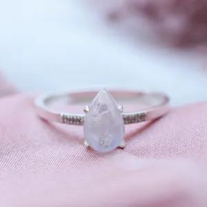 Moonstone engagement ring with diamonds LUNAR