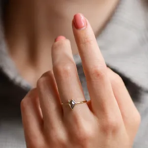 CATKIN ring with kite salt and pepper diamond, worn on a finger