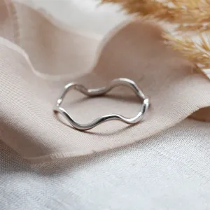 Dainty gold wavy ring GAIA Thumbnail