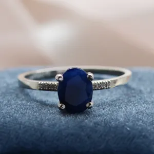 Safírový prsten ze zlata s diamanty GRETA Thumbnail