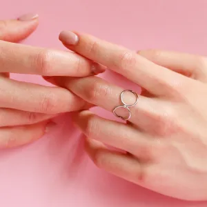 Minimalist double ring with diamond ALICE Thumbnail