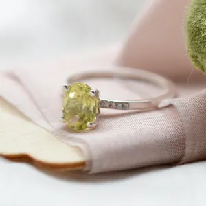 Zlatý prsten s citronovým křišťálem a diamanty LIMONE Thumbnail