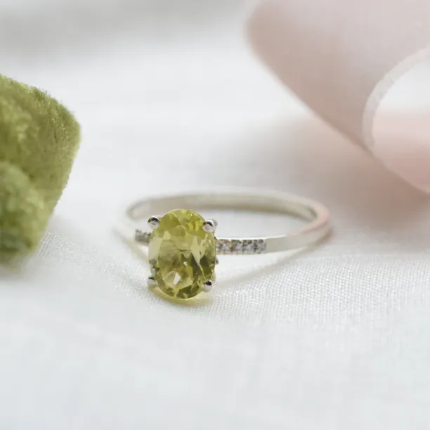 Zlatý prsten s citronovým křišťálem a diamanty LIMONE Image
