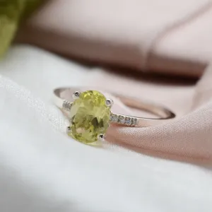 Zlatý prsten s citronovým křišťálem a diamanty LIMONE Thumbnail