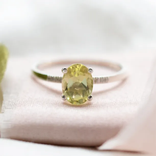 Zlatý prsten s citronovým křišťálem a diamanty LIMONE Image