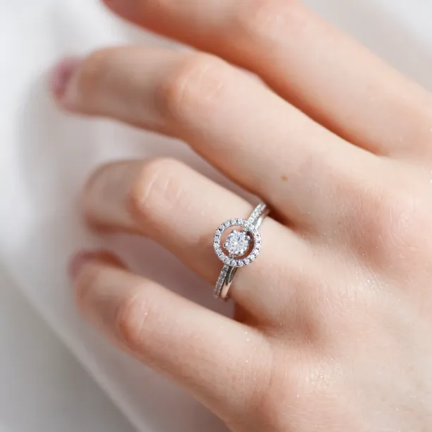 Zlatý zásnubní halo diamantový set SOLEIL Image