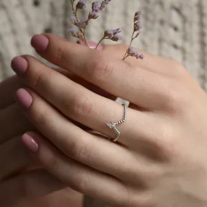 Vykrojený prsten s kite salt and pepper diamantem ISOLDE Thumbnail