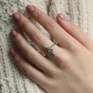 Vykrojený prsten s kite salt and pepper diamantem ISOLDE Thumbnail