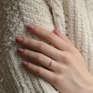 Minimalist bezel salt´n´pepper ring IONA Thumbnail