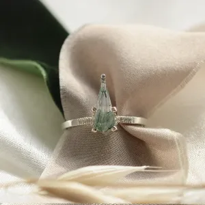 Exclusive kite moss agate ring with diamonds INA Thumbnail