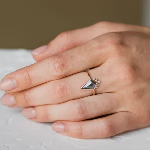 Kite salt and pepper diamond ring in cluster style EININ Thumbnail