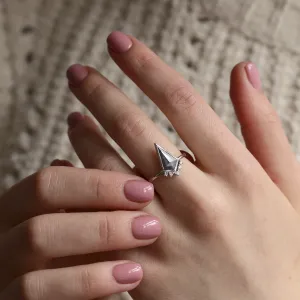 Kite salt and pepper diamond ring in cluster style EININ Thumbnail