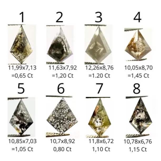 Kite salt and pepper diamond ring in cluster style EININ Image