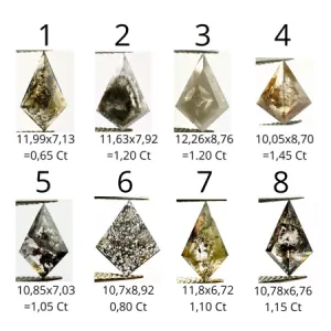 Kite salt and pepper diamond ring in cluster style EININ Thumbnail