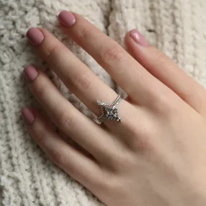 Luxusní cluster prsten ze zlata se salt and pepper diamanty DUBHEASA