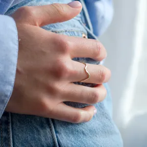 Gold mountain minimalist ring ALPINE Thumbnail