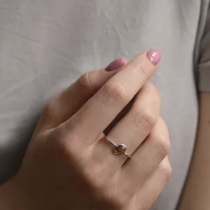 Zlatý prsten s bezel salt and pepper diamantem RIONA Thumbnail