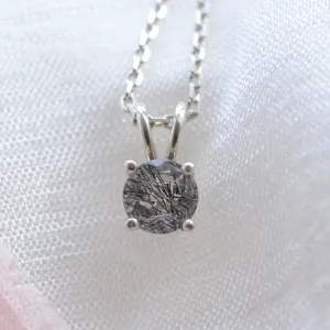 Simple natural rutilated quartz pendant KAYLEIGH Thumbnail