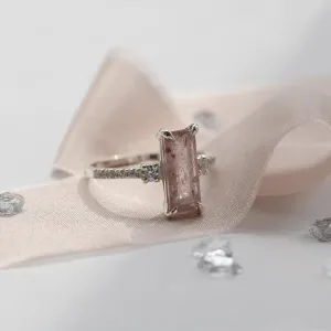 Gold ring with strawberry quartz and diamonds SWEETIE Thumbnail