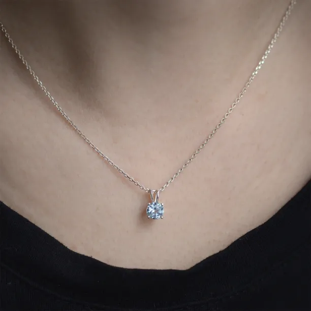 Zlatý minimalistický přívěsek s akvamarínem SINEAD Image