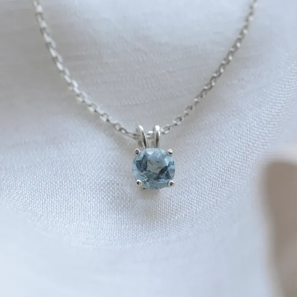 Zlatý minimalistický přívěsek s akvamarínem SINEAD Image