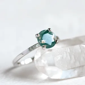Engagement ring with moss agate and diamonds FIADH Thumbnail